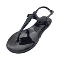 thumbnail image 2 of Jelly Sandals for Women Pearl Open Toe Flip Flops Summer Flat Beach Rain Shoes, 42, 2 of 4