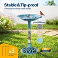 thumbnail image 2 of SPECSTAR Bird Bath, 28 inch Height Polyresin Lightweight Antique Outdoor Garden Birdbath Blue, 2 of 7