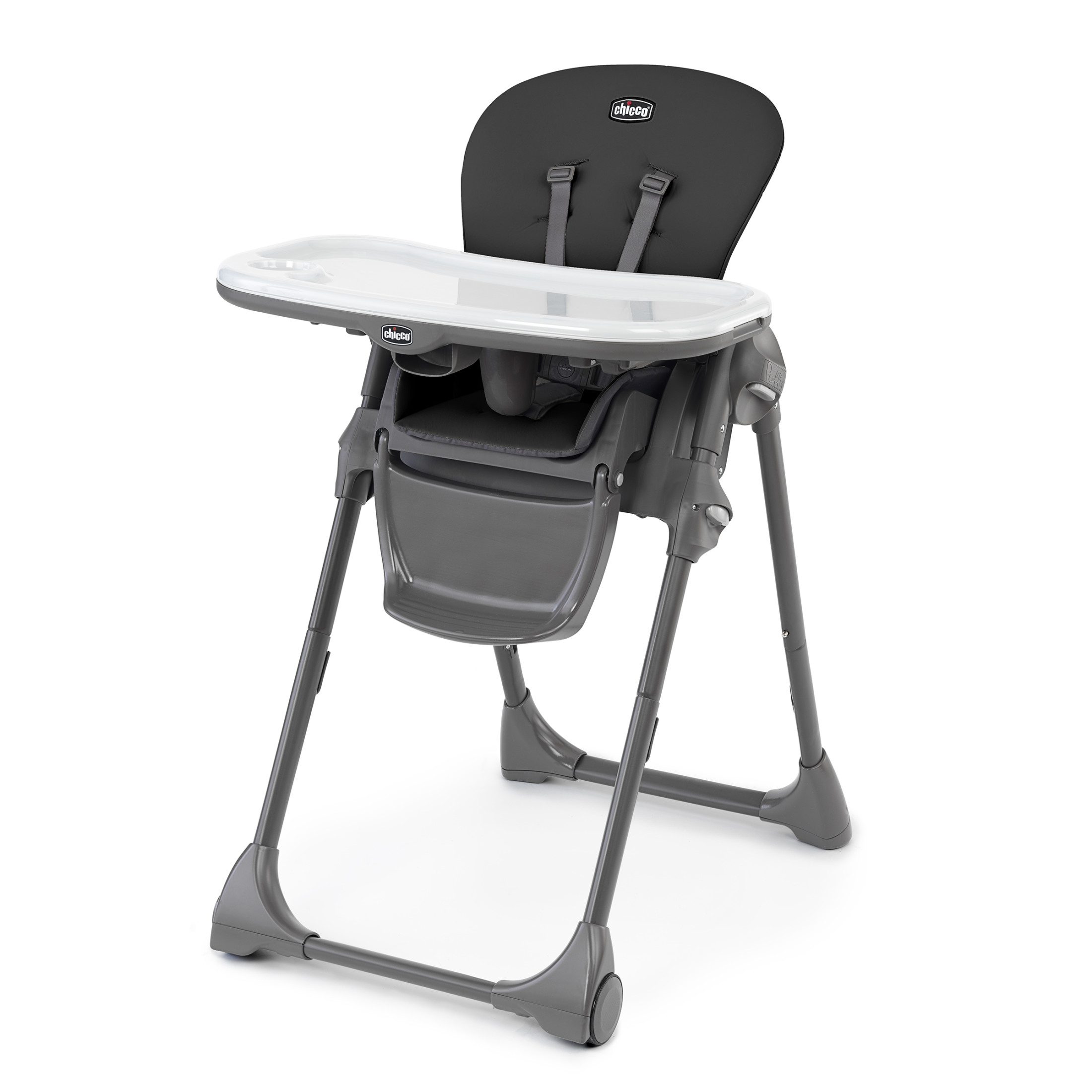 Chicco Polly Space-Saving Fold Easy Clean High Chair, Black