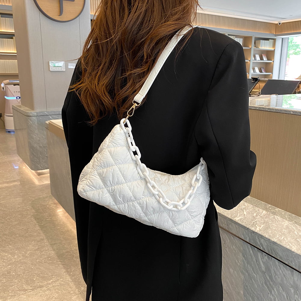 Clearance! Lotpreco Shoulder Handbags for Women Quilted Tote Purse Ladies  Designer Satchel Hobo Bag with Chain Strap Gift