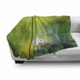 thumbnail image 3 of Flower Soft Flannel Fleece Throw Blanket, Oil Paint Print Daisies in Field Blurry Effects Nature Depiction Manner, Cozy Plush for Indoor and Outdoor Use, 50" x 60", Green White, by Ambesonne, 3 of 6