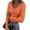 Orange, variant on Womens Ribbed Knit Long Sleeve V Neck T-Shirts Slim Fitted Casual Knitted Tops Pullover Jumper Tee