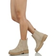 thumbnail image 6 of Soda Women's Faux Leather Round Toe Chelsea High Top Platform Ankle Boot, Beige ,  9 M US, 6 of 7