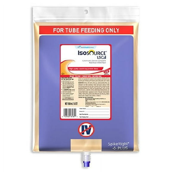 Isosource Tube Feeding Formula  1.5 Cal 1500 mL Bag Ready to Hang Adult - 1 Each