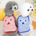 thumbnail image 3 of Vivid Color Striped Pet Vest - Fine Workmanship Polyester Clothes with Cute Fur Balls for Teddy - Perfect for Summer, 3 of 8