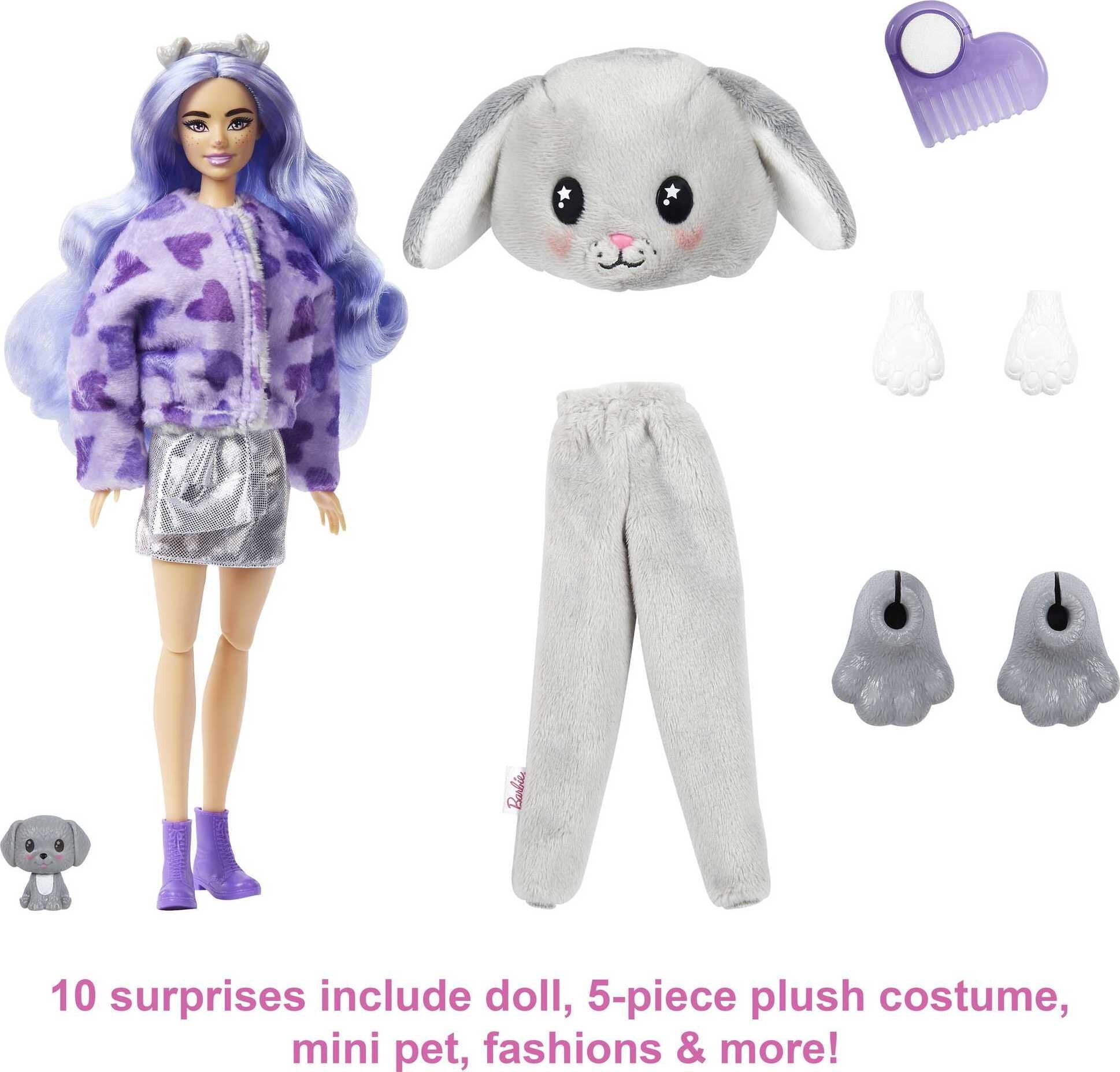 Barbie Cutie Reveal Fashion Doll with Puppy Plush Costume, Mini Pet &  Accessories