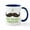 White/Navy Inside, variant on CafePress - Mustache Pinch Mug - 11 oz Ceramic Mug - Novelty Coffee Tea Cup