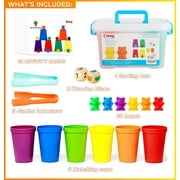 BMAG 60 Pcs Counting Bears Sets with Matching Sorting Cups, STEM Educational Toys for Toddler Preschool