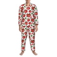 thumbnail image 3 of Salouo Hand Drawn Tomatoes Print Button-Front Long Sleeve Pajama Set for Men, Soft 2Pjs Men's Long Sleeve Sleepwear-XX-Large, 3 of 7