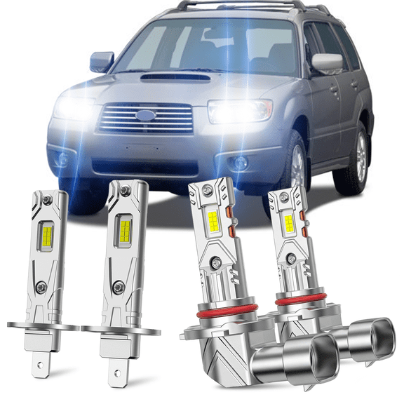 For Subaru Forester 2006 2007 2008 4x Combo LED Headlight Kit High Low Beam Bulb