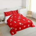 thumbnail image 3 of Castle Fairy Santa Claus Girl 3-Piece Full Size Comforter Sets,Christmas Deer Bedding Comforter Set,White Red Lightweight Bedding Sets,Microfiber Bedroom Decor, 3 of 8