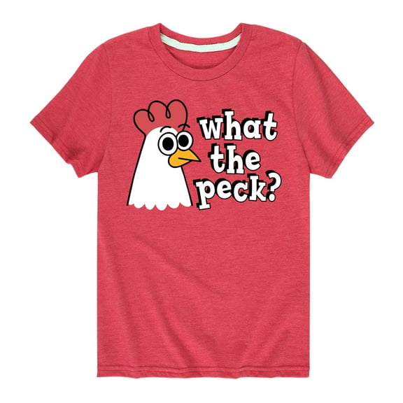 Instant Message - What The Peck Chicken - Toddler & Youth Short Sleeve Graphic T-Shirt