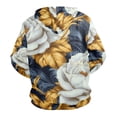 thumbnail image 2 of Gold Leaf White Flowers Men’s Hoodies Sweatshirt Fleece Jackets Long Sleeve Sweatshirts, 2 of 5