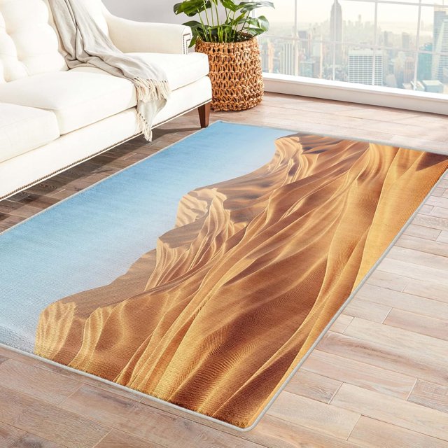 Mountain Area Rugs for Bedroom Living Room - 5x8 ft - Landscape Carpet for Home Decor - Landscape Patterned Decorative Indoor Large Rug - Washable & Soft & Non Slip & Low Pile (ZL&199)