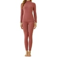 thumbnail image 4 of Tweang Lounge Set for Women Slim Fit Womens Base Layer Cold Weather Under Clothes Womens Long Johns Thermal Sets Underwear Set Thermals for Women Pink L-4XL, 4 of 5