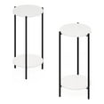 thumbnail image 1 of Pemberly Row 2-Tier Modern Tall Round Side End Table with Sturdy White/Black, 1 of 5