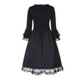 thumbnail image 4 of Fesfesfes Sexy Women Gowns Patchwork Skull Lace Splicing Long Sleeve Vintage Party Dress Plus Size $10, 4 of 6
