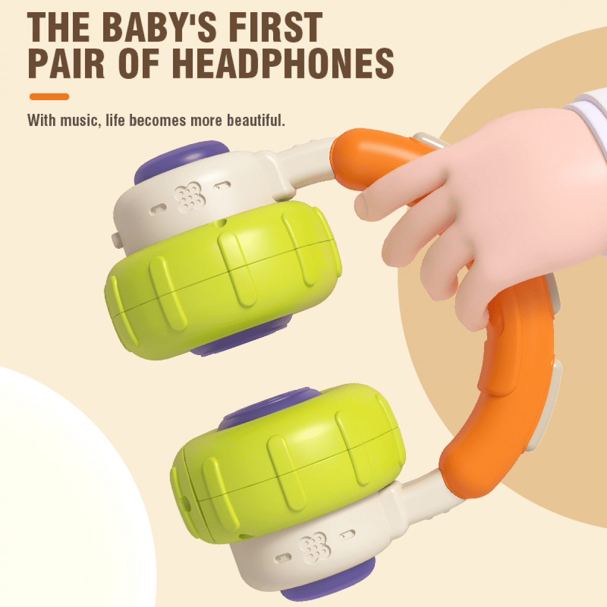 Baby Musical Toy Headphone Toys with Lights, Baby Sensory Development Musical Instruments for Toddlers Ages 1-3