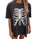 thumbnail image 2 of Pntutb Moda Mujer Verano Cuello Redondo Mangas Caídas Ocio Manga Corta Impresión tops Pntutb Pntutb-2447, 2 of 6