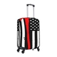 thumbnail image 3 of Naloa Firefighters USA Flag Black And White Flag Elastic Suitcase Protector, Travel Suitcase Protector Cover Fits 18-32in Suitcase - Large, 3 of 9