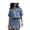 light blue, variant on Women Utility Denim Skirt Set V Neck Short Sleeve Top Outfit