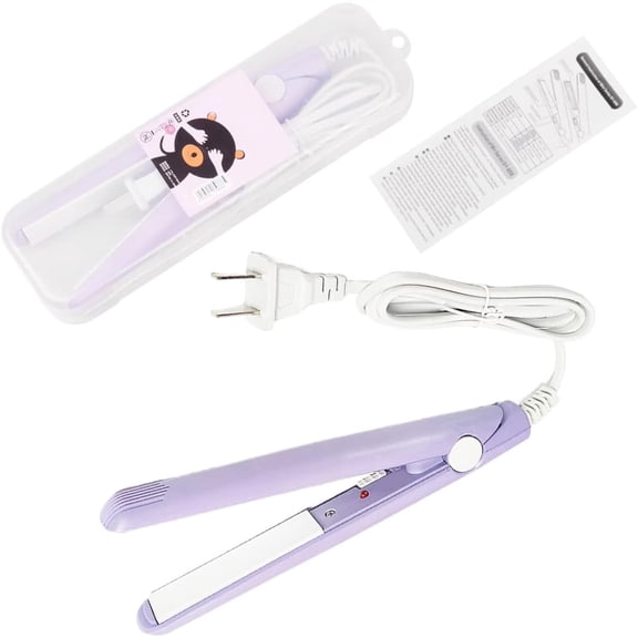 Mini Hair Straightener，2 in 1 Straight and Curly 100-240V 20W Tourmaline Ceramic   Plastic，Mini Flat Iron Small Mini Straightener Flat Iron for Travel, Dormitory or Home (US Plug)
