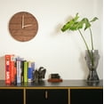 thumbnail image 4 of CONSDAN Vintage Oak Solid Wood Wall Clock, 12",  Walnut Color Round, 4 of 8