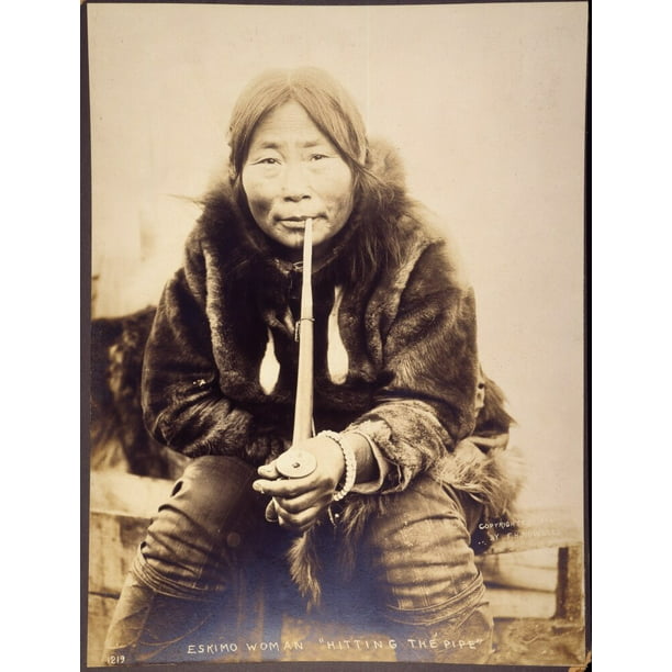 Alaska: Eskimo Woman, 1904. /Nan Eskimo Woman Smoking A 