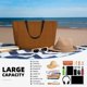 thumbnail image 5 of Easygdp Black And Orange Houndstooth Bolsa de Viaje de Playa de Gran Capacidad, Bolsa Tote Perfecta para la Playa, Escapadas de Fin de Semana y Viajes, 5 of 7
