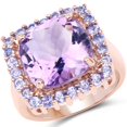 thumbnail image 1 of 14K Rose Gold Plated 6.53 Carat Genuine Amethyst and Tanzanite Brass Ring QJ Model, 1 of 3
