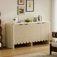 thumbnail image 7 of Modern Wave Fluted Sideboard Cabinet, 4-Door Storage Buffet with Metal Handles, Curved Edge, 59.05 x 15.35 x 29.52 Inches., 7 of 7