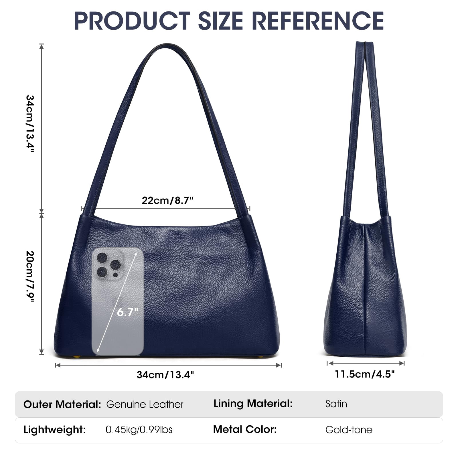 Kattee Leather Purses and Handbags for Women, Soft Genuine Leather Shoulder Hobo Bags with Top Magnetic Snap Closure
