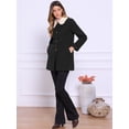 thumbnail image 3 of DARING DIVA Women's Winter Contrast Collar Overcoat Single Breasted Pea Coat XS Black, 3 of 6