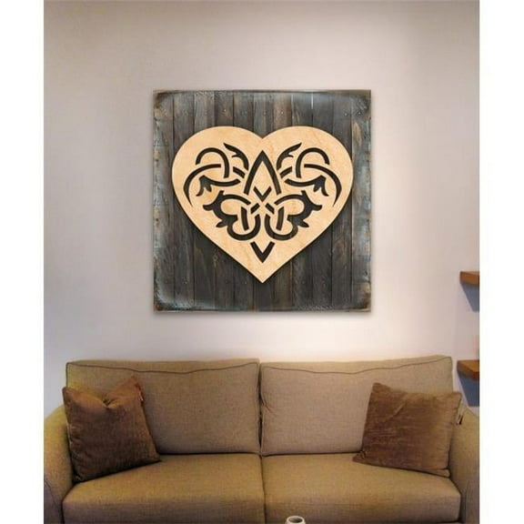 Designocracy 953166-18 Heart Block Decor - Celtic Spiral Heart Art on Board
