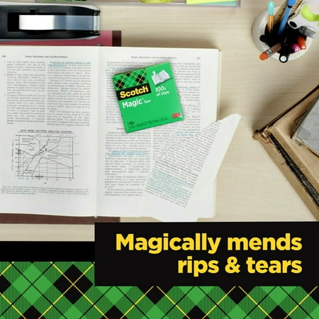 Scotch Magic Tape, Invisible, 1 Tape Roll