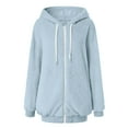 thumbnail image 5 of larppty Women's Fashion Winter Coats Sherpa Fleece Oversized Trendy Jackets Warm Outerwear Hooded with Pockets (Light Blue, 4XL), 5 of 5