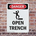 thumbnail image 4 of (2 Pack) Open Trench OSHA Danger Sign 7 Inch X 10 Inch Indoor / Outdoor Rust-Free Aluminum Metal Signs for Workplace, Workshop, and Construction Site, Made in the USA, 4 of 8