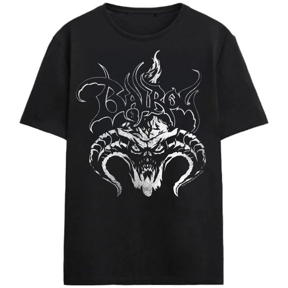 Lord Of The Rings Balrog in White Adult Black Crew Neck Short Sleeve T-shirt
-Medium