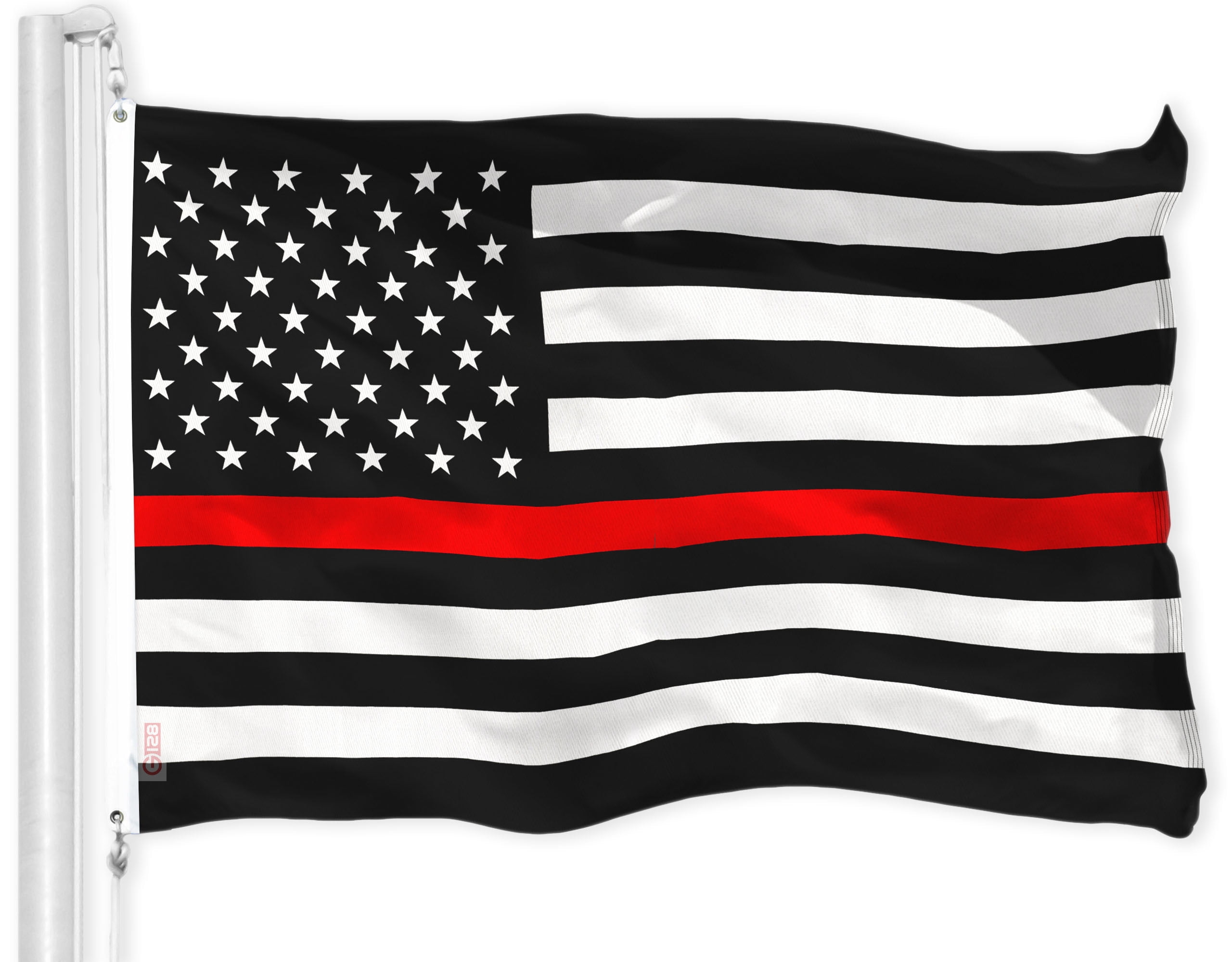 G128 Combo Pack: USA American Flag 3x5 Ft 150D Printed Stars & Thin Red Line Flag 3x5 Ft 150D Printed