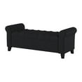 thumbnail image 3 of Benjara Shawn Storage Bench with Rolled Arms, 50 Inch Button Tufted Dark Gray, 3 of 5