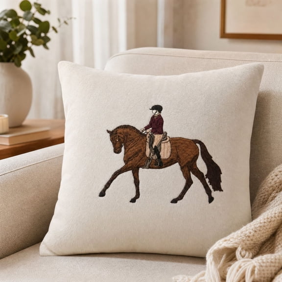 Clearance Horse Throw Pillow with Insert 18x18", Velvet Equestrian Accent Cushion for Couch Bed, 1 Pack