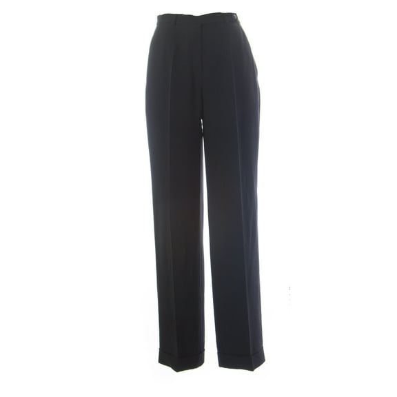 ESOLOGUE Women's Wide Leg Cuffed Pants M Black