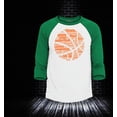 thumbnail image 2 of Shop4Ever Men's Basketball Word Cloud Orange Ball Silhouette Raglan Baseball Shirt X-Large White/Blue, 2 of 4