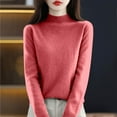 thumbnail image 2 of Inglocry Sweaters for Women 2026 Long Sleeve Crew Neck Lightweight Soft Casual Knitted Pullover Solid Color Sweater Pink S, 2 of 6