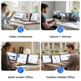 thumbnail image 6 of Tlscon One Cable Laptop Screen Extender, 15.6” Ultra-Slim Laptop Screen Extender Monitor Portable, 1080P IPS Display, USB-C/USB-A Connection, Travel Monitor for 13–17.3" Laptops, MacOS/Wins/Android, 6 of 8