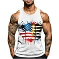 thumbnail image 2 of UVEASISHA Mens American USA Flag Patriotic Tank Tops Big and Tall Casual Sleeveless Tshirts 4th of July Slim Fit Muscle Tanks Independence Day Workout Shirts White L, 2 of 5