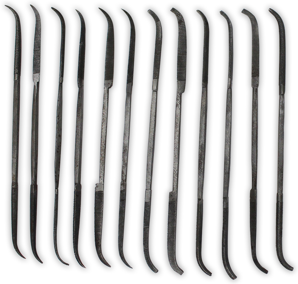 12 Piece 180mm Double Ended, High Carbon Steel Curved Files Set