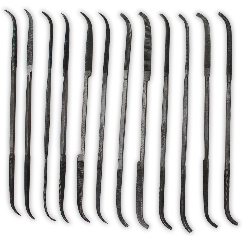 12 Piece 180mm Double Ended, High Carbon Steel Curved Files Set