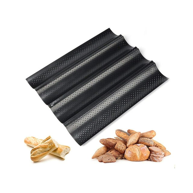 Molde Para Baguette De Pan Francés Forma De Onda Negro Yuarrent HA025968-01