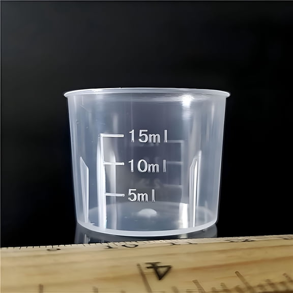 GJX 10Pcs 15Ml/30Ml Transparent Clear Plastic Double-Scale Medicine Measuring Cup